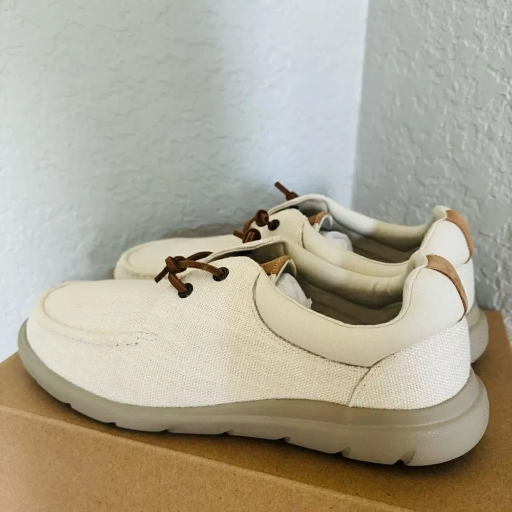 SPERRY TOP-SIDER Men's Captains Moc Toe Hemp Boat Shoe, Size 11.5,‎ Ivory, NWT